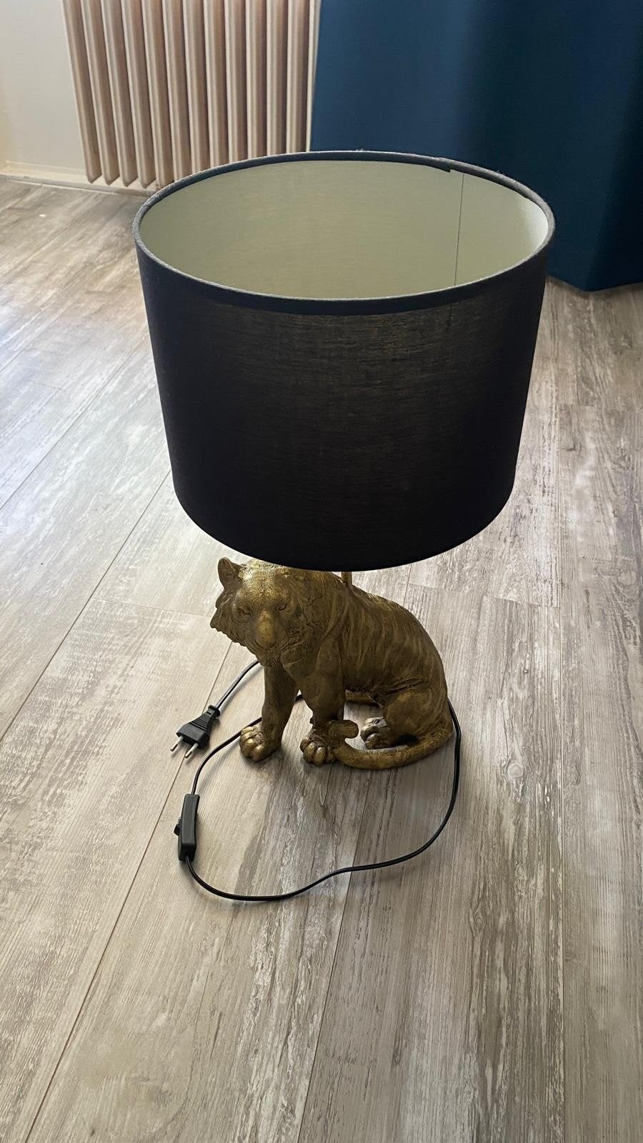 Tafellamp Tijger goud, Ophalen, Gebruikt, 20 cm, Tafellamp