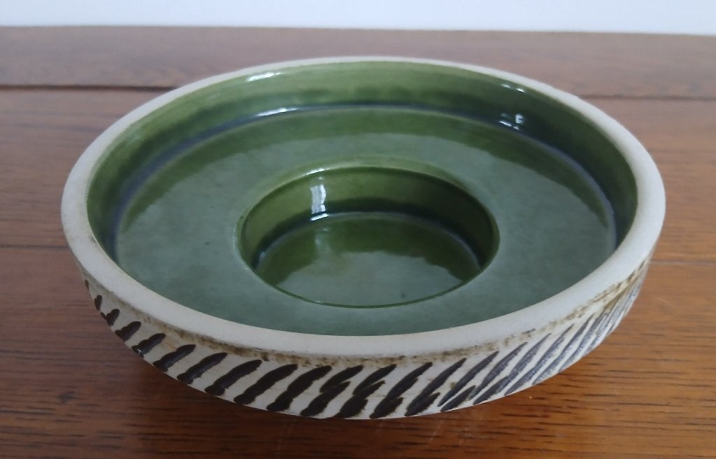 Vintage rond bloembakje cactusbakje., Tuin en Terras, Rond, Binnen, Ophalen of Verzenden, Zo goed als nieuw