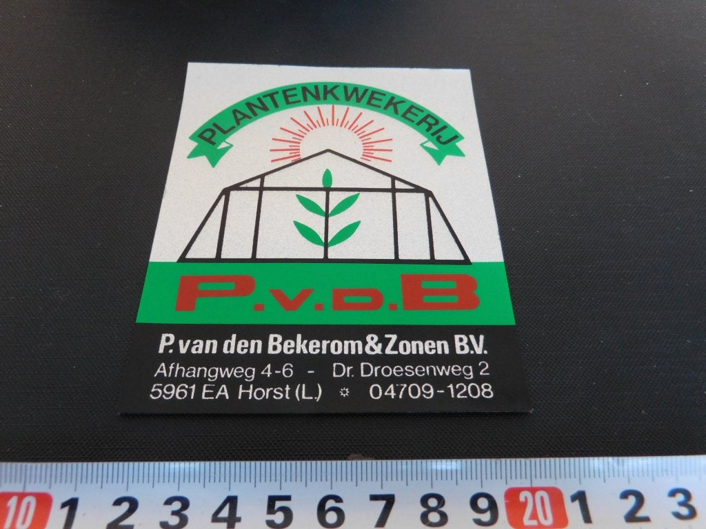 sticker Horst (L) P. van den Bekerom & Zonen bv, Ophalen, Zo goed als nieuw