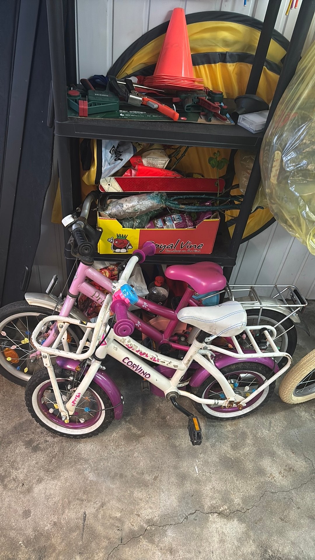Corvino kinderfiets met zijwieltjes, Terugtraprem, Zijwieltjes, Ophalen of Verzenden, 16 tot 20 inch