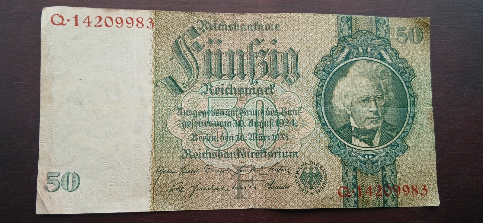 Nazi Duitsland 50 Mark 1933 Derde Rijk Oud Bankbiljet WO2, Verzamelen, Ophalen of Verzenden, Overige soorten, Duitsland, Overige typen