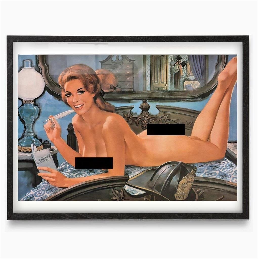Sexy Retro Pin up Kunst Naakte pinup in lijst #2, Verzenden, Nieuw, A1 t/m A3, Film en Tv