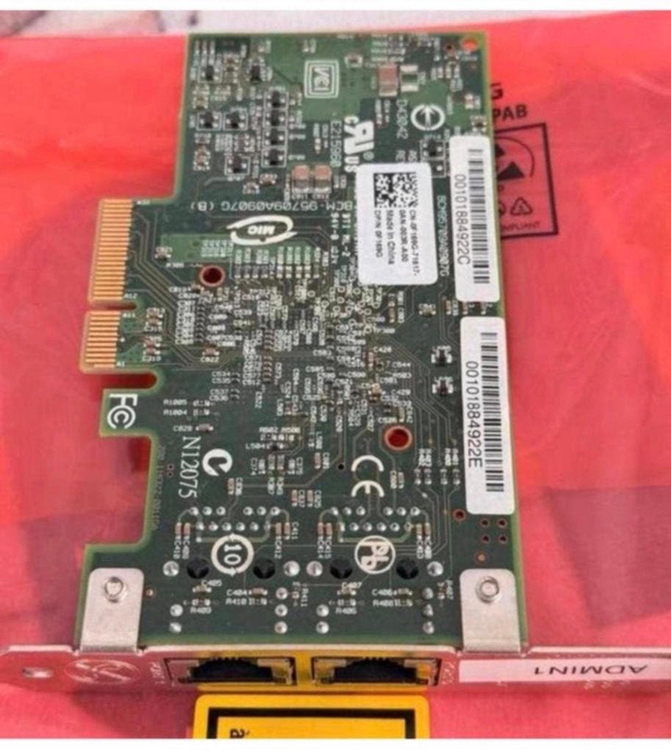 Dell 0F169G Broadcom Dual-Port Gigabit NIC PCIe Full Height, Computers en Software, Netwerkkaarten, M, Ophalen of Verzenden, Zo goed als nieuw