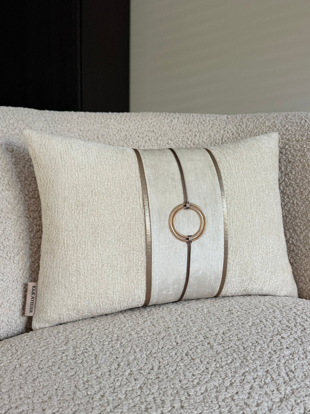 Luxe sierkussen – crème/parelmoer – 3045 cm, Huis en Inrichting, Ophalen of Verzenden, Nieuw, Sierkussen