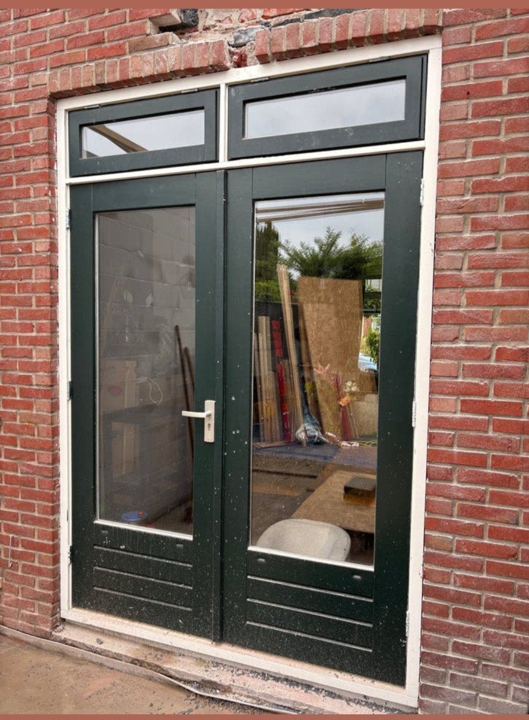 Hardhouten kozijn hardhouten tuindeuren dubbel glas, Ophalen of Verzenden, Zo goed als nieuw, Hout, Raamkozijn