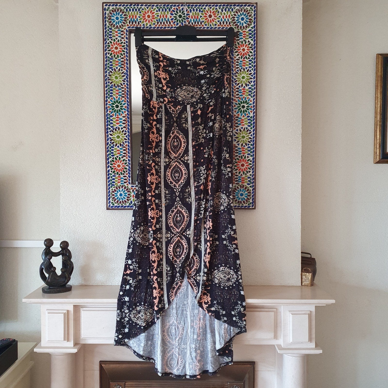 lascana lange stretch strapless jurk maat 40, Ophalen of Verzenden, Zo goed als nieuw, Maat 38/40 (M), Onder de knie