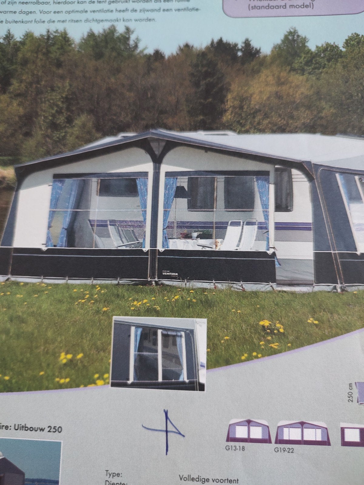 Voortent 4.2m voor caravan (bijv. Sterkemann Starlet 420), Ophalen