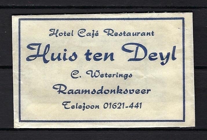 1139 Raamsdonksveer hotel cafe rest HUIS TEN DUYL, Ophalen of Verzenden, Nederland