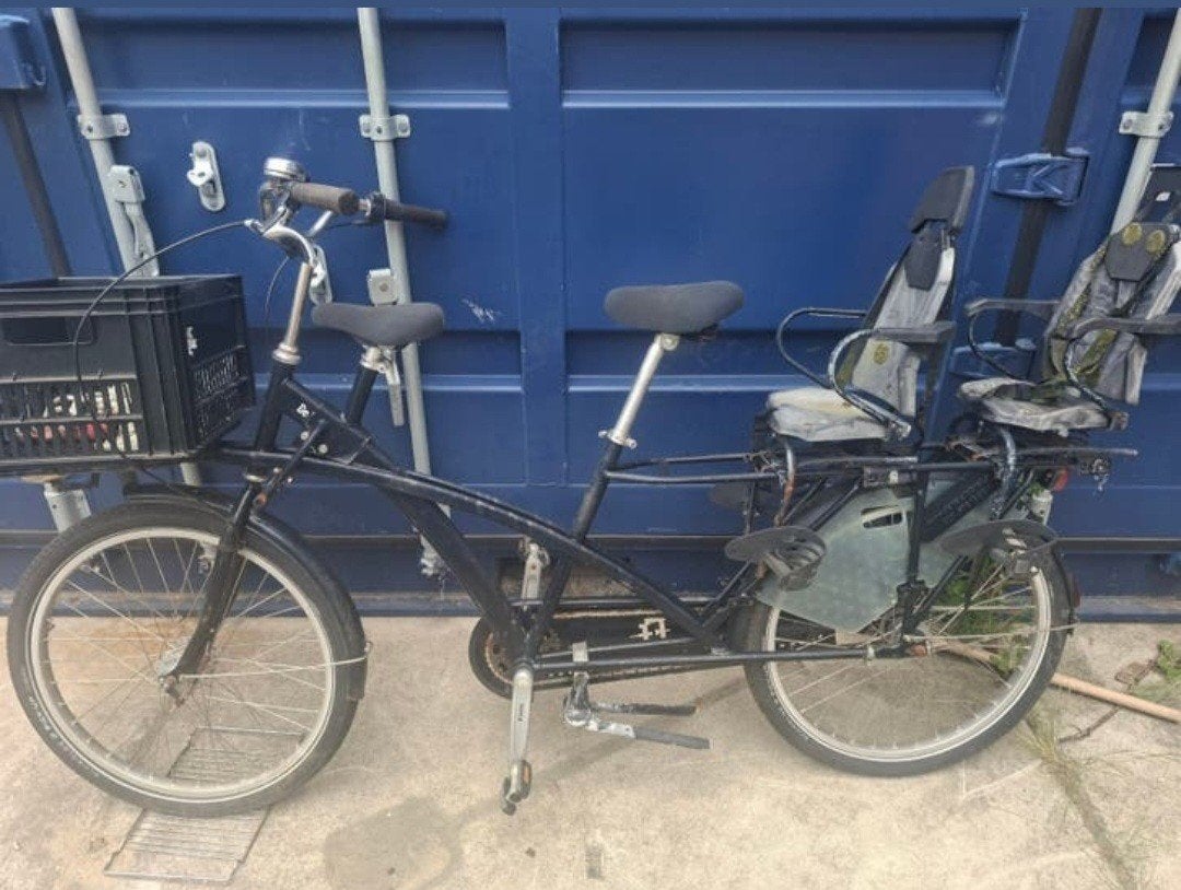 Fietsfabriek Tweelingfiets Longtail Bakfiets Fietsfabriek, 4 kinderen of meer, Ophalen of Verzenden, Zo goed als nieuw, Fietsfabriek