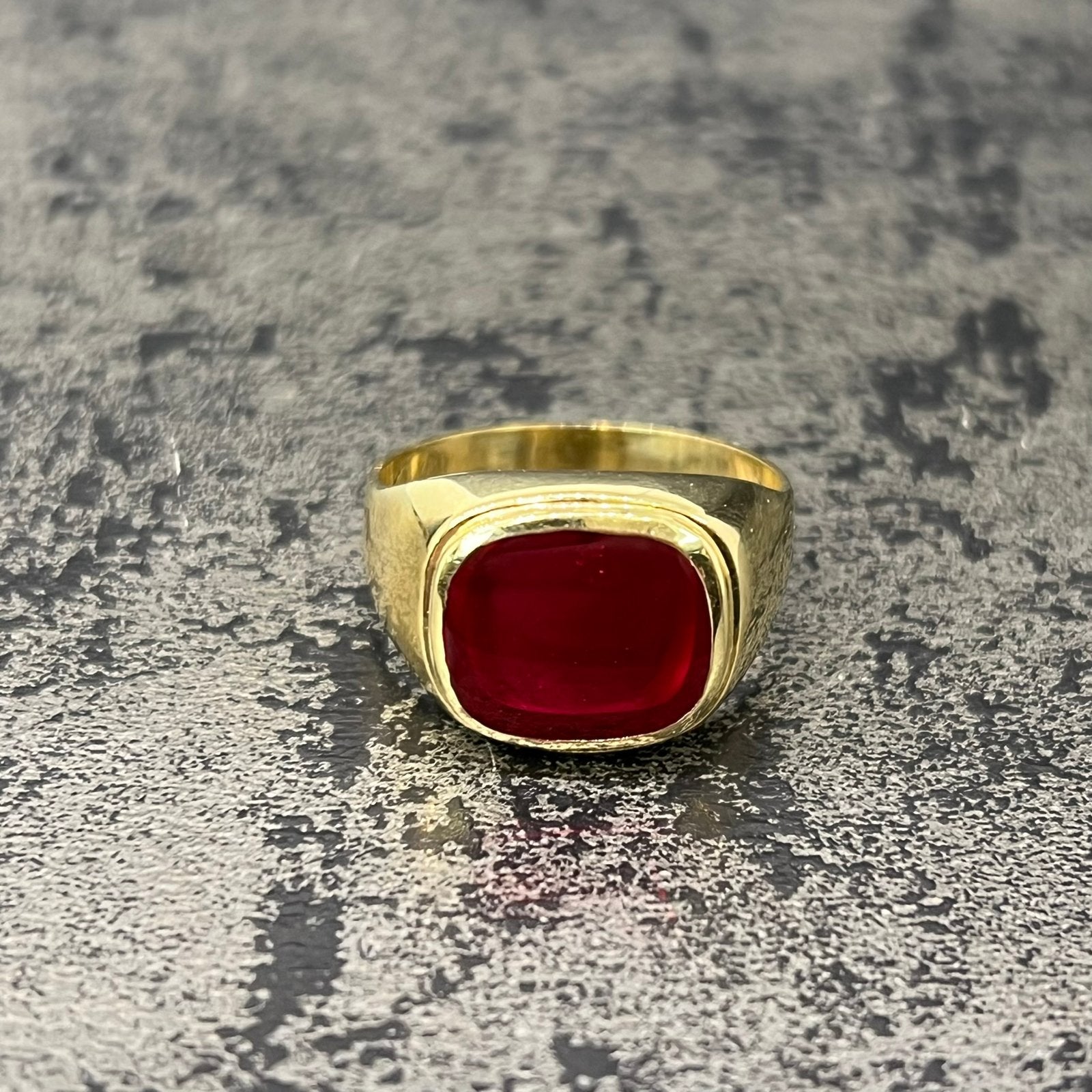 14k gouden ring robijn model nieuw, Ophalen of Verzenden, Nieuw, Goud, Heer
