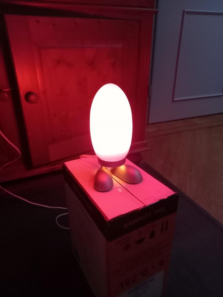 Ikea Dino Egg lamp rood, vintage jaren '90, model 9806., Vintage jaren '90, Gebruikt, Verzenden, Glas