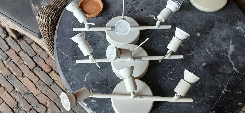 3 x IKEA Tross Plafondrail met 3 spots, Huis en Inrichting, Lampen | Spots, Ophalen, Gebruikt, LED, Metaal
