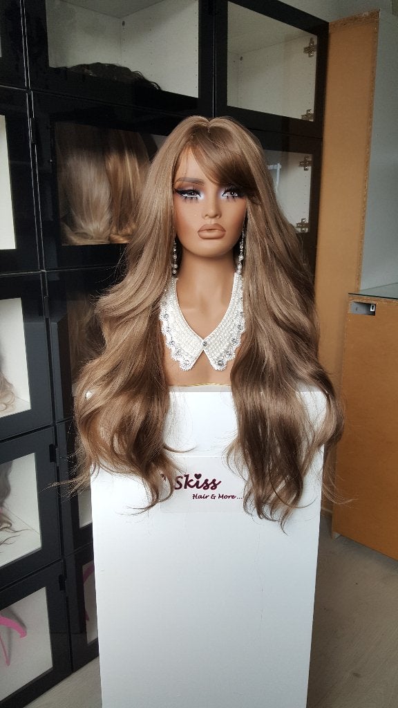 Pruik Pony/Lok: Gemixt bruin - Slag - 75cm lang, Ophalen of Verzenden, Nieuw, Pruik of Haarverlenging