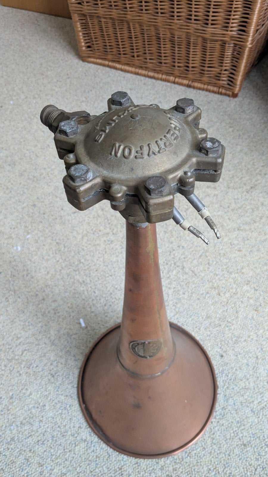 Vintage Kockums Supertyfon scheepshoorn, Malmö Zweden, Ophalen of Verzenden, Koper