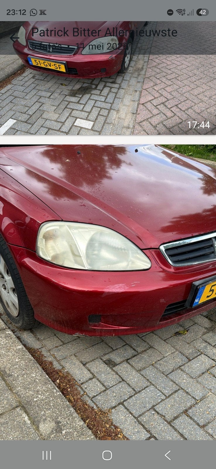 Honda Civic 1.4 I S SDN AUT 2001 Rood, Auto's, Honda, 40 €/maand, 4 cilinders, 1396 cc, 990 kg