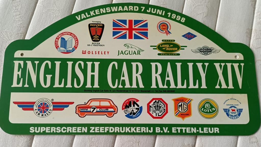 English car rally schild, Eén persoon