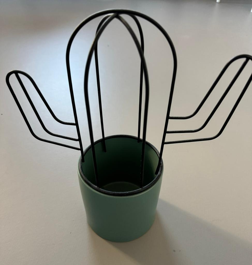 Pot met draadstaal cactus nieuw, Groen, Overige materialen, Nieuw, Ophalen of Verzenden