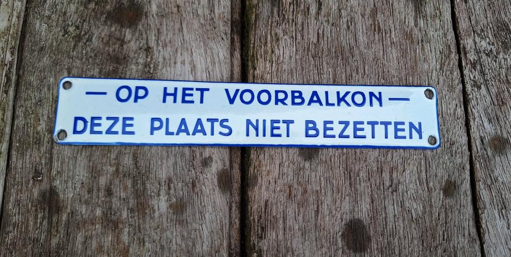 Antiek emaille tekstbordje uit de bus of tram, nr.2 🚍🚊, Antiek en Kunst, Antiek | Emaille, Ophalen of Verzenden