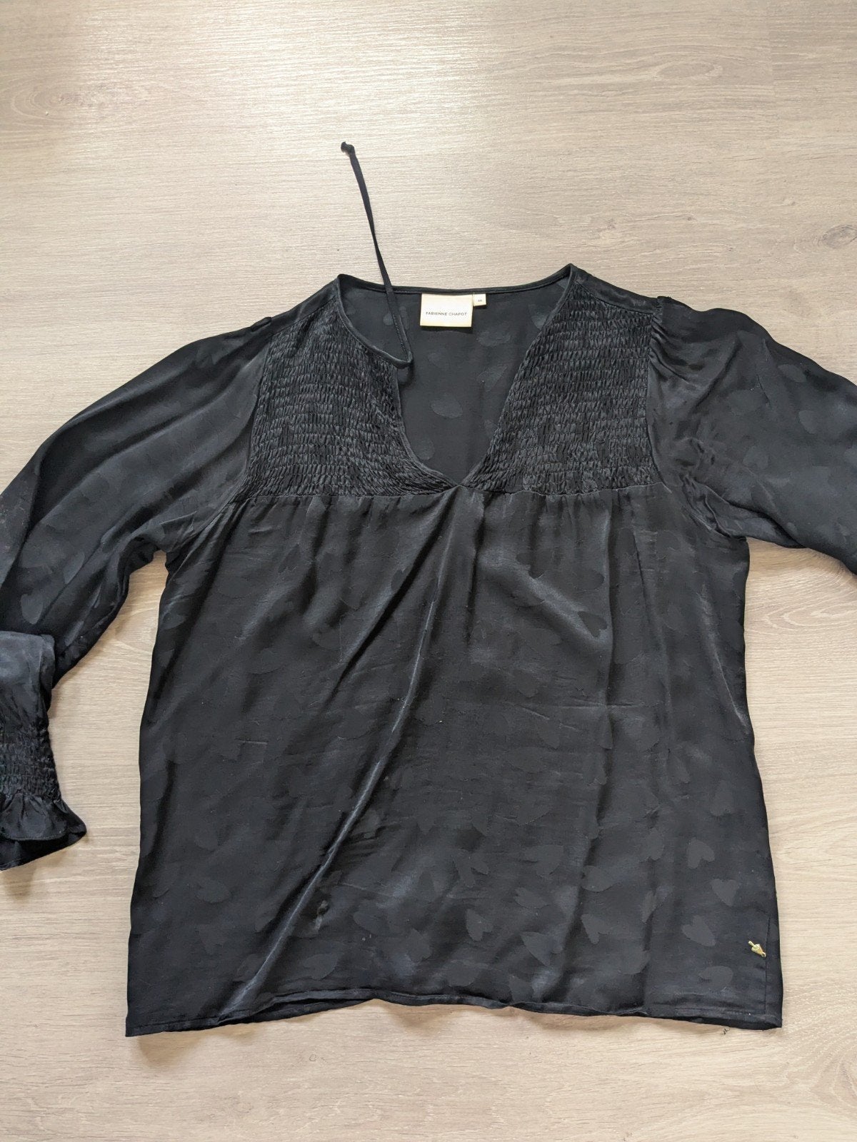 Fabienne Chapot blouse met hartjesprint - Maat 36 (S), Zwart, Ophalen of Verzenden, Zo goed als nieuw, Fabienne Chapot