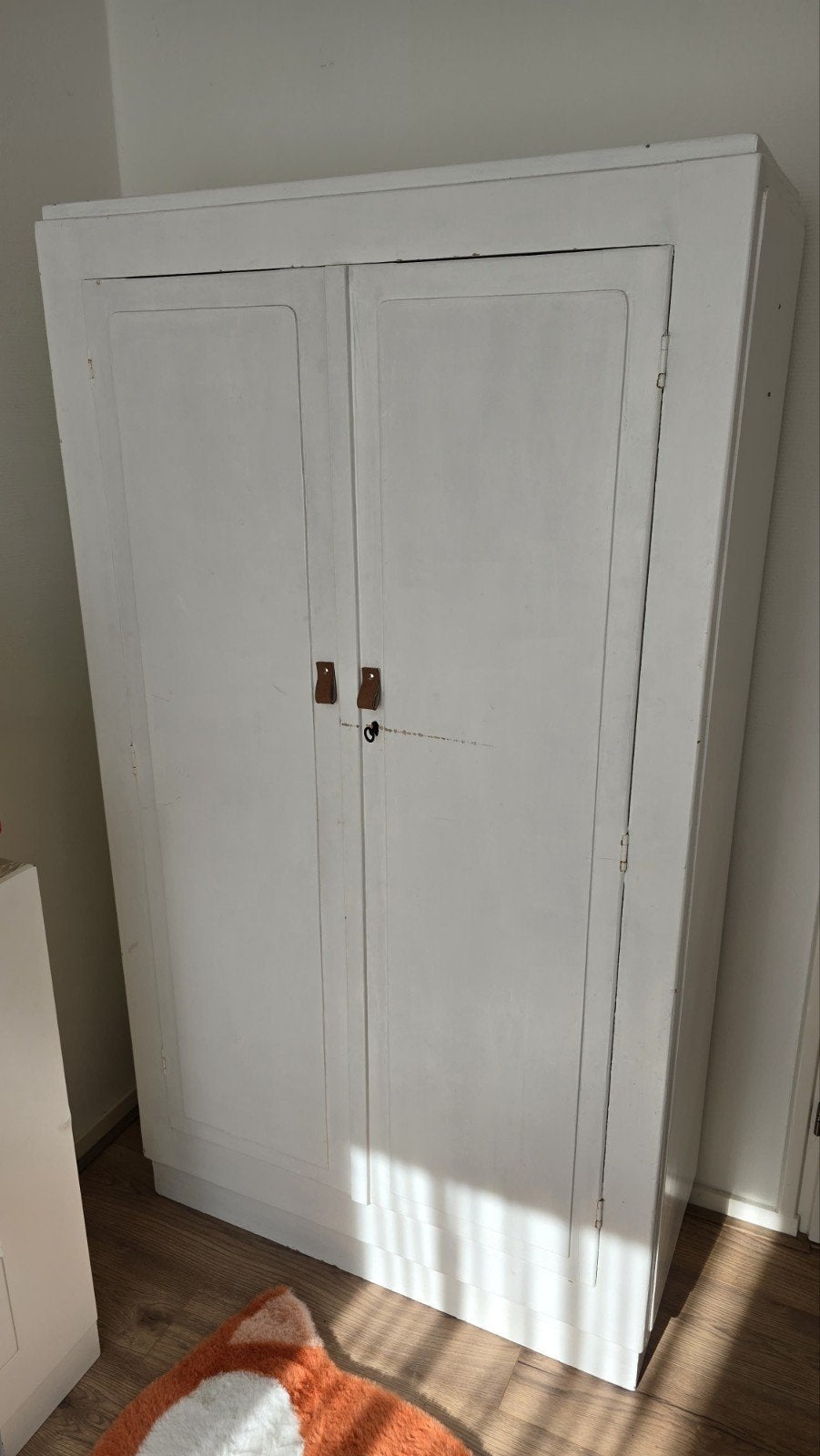 Witte vintage kledingkast,Brocante meidenkast/linnenkast, Huis en Inrichting, Ophalen, Met deur(en), Gebruikt, 50 tot 100 cm