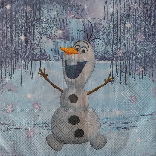 Servet Disney Frozen Olaf 33 x 33 cm, Film en tv, ., Nieuw, Ophalen of Verzenden