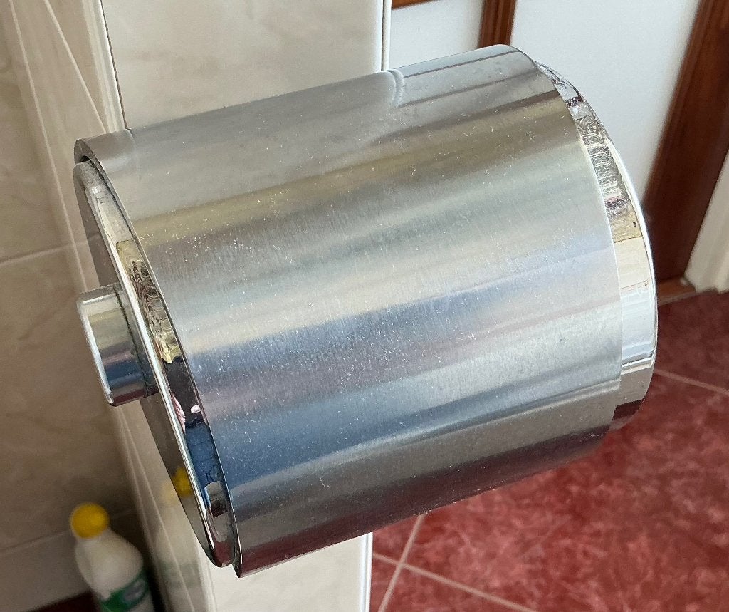 Wc rol houder RVS, Ophalen of Verzenden, Gebruikt, Zilver, Toilet-accessoire