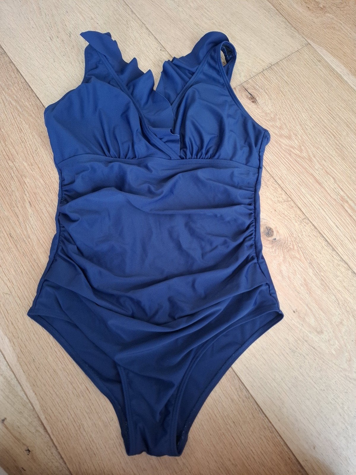 Lentiggini Badpak Maat 40 - Donkerblauw met Ruches, Ophalen of Verzenden