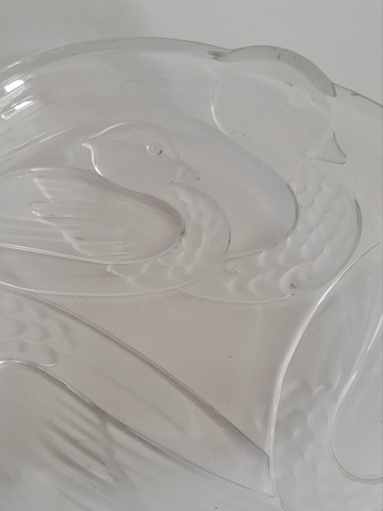 Izgs Walther glass schaal met afbeelding vogels, Ophalen of Verzenden, Zo goed als nieuw, Rond, Glas