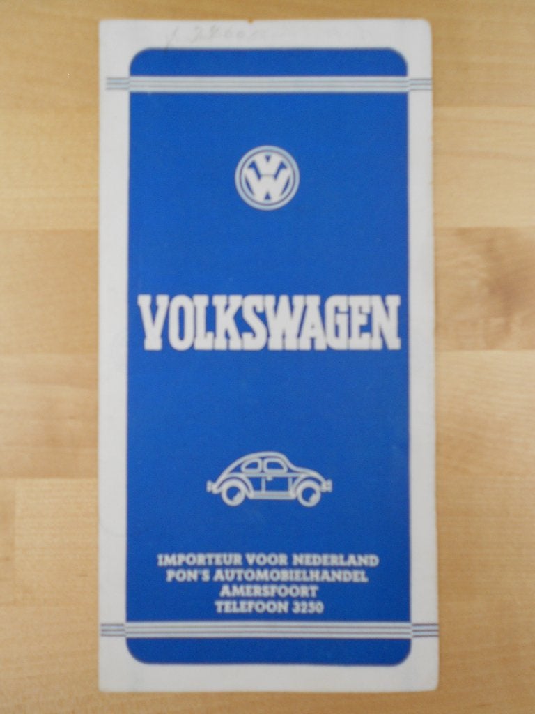 Volkswagen Kever 1948 Brochure Pon Brilkever Brilletje, Volkswagen, Ophalen of Verzenden, Zo goed als nieuw, Volkswagen