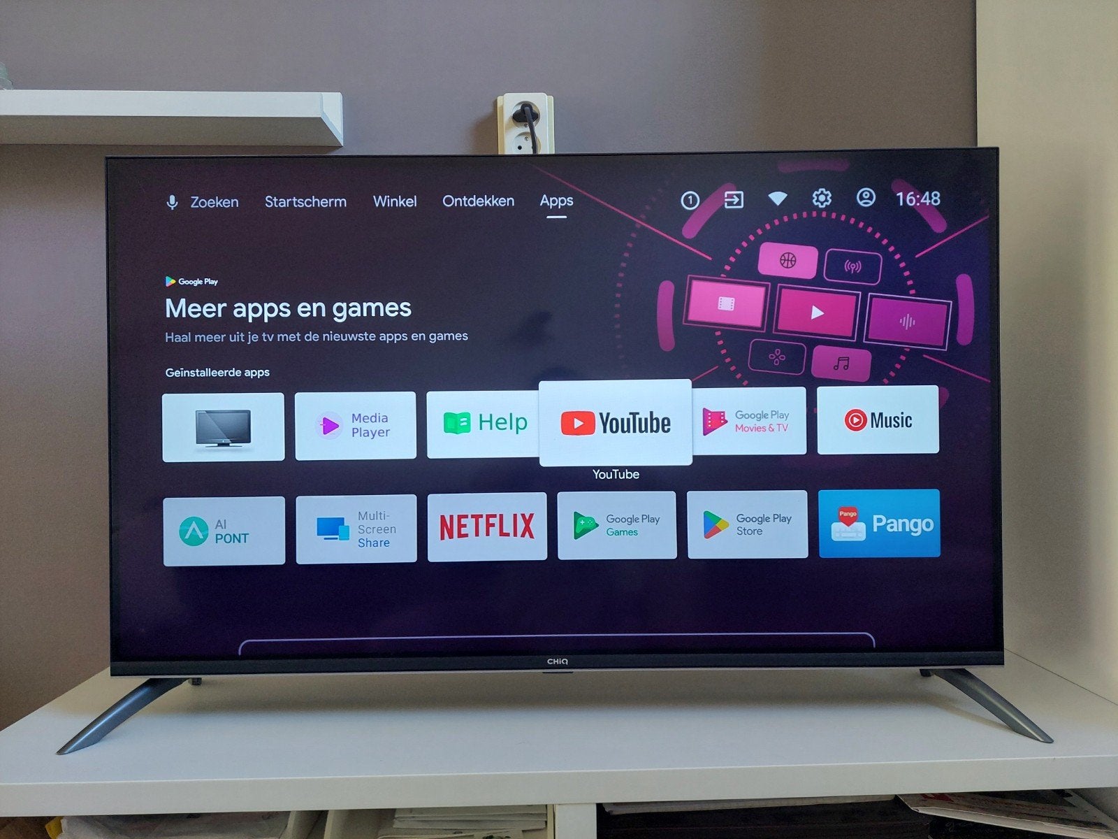 TV 43inch merk Chiq uit 2021, Audio, Tv en Foto, Televisies, Ophalen, 100 cm of meer, 50 Hz, Overige merken