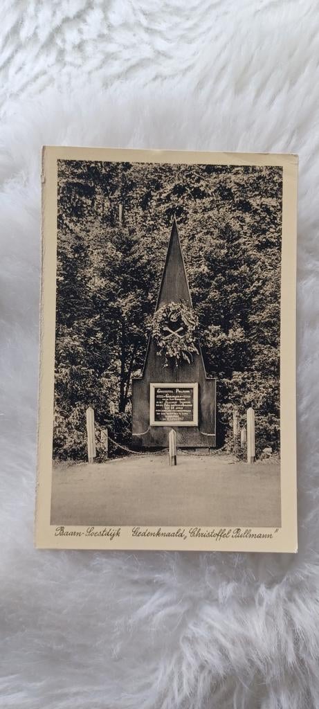 Oude ansichtkaart Baarn: Gedenknaald Christoffel Pullmann, Ophalen of Verzenden, 1920 tot 1940, Gelopen, Utrecht