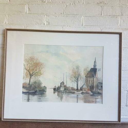 Aquarel Haven van Hoorn Jaap de Vries 1977, Ophalen