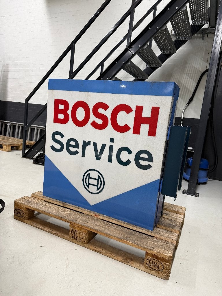 BOSCH CAR SERVICE Vintage reclame bord, Verzamelen, Ophalen, Gebruikt, Reclamebord