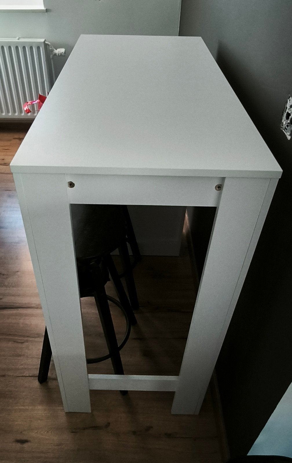 Witte bartafel met opbergvakken, Ophalen, Zo goed als nieuw