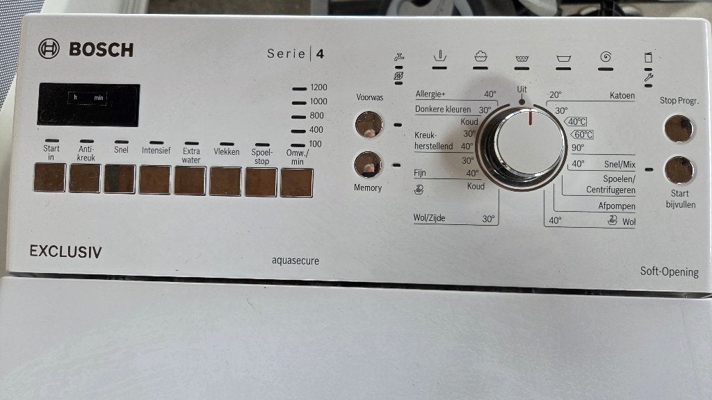 Bosch wasmachine bovenlader, Witgoed en Apparatuur, Wasmachines, Ophalen, 1200 tot 1600 toeren, Gebruikt, Minder dan 85 cm