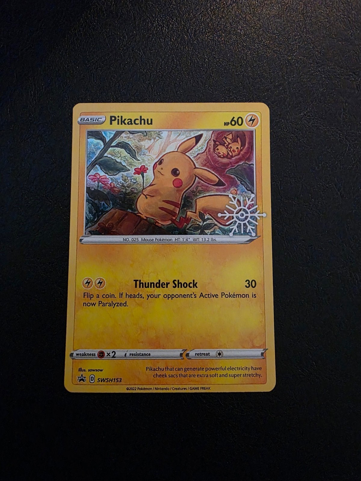 Pikachu SWSH153 Promo Pokémon Kaart, Ophalen of Verzenden, Zo goed als nieuw
