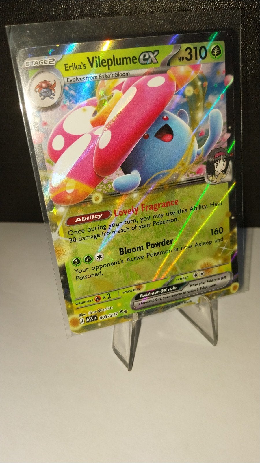 Erika's Vileplume ex 003/217 - Ascended Heroes Pokémon Kaart, Ophalen of Verzenden, Zo goed als nieuw, Losse kaart, Foil
