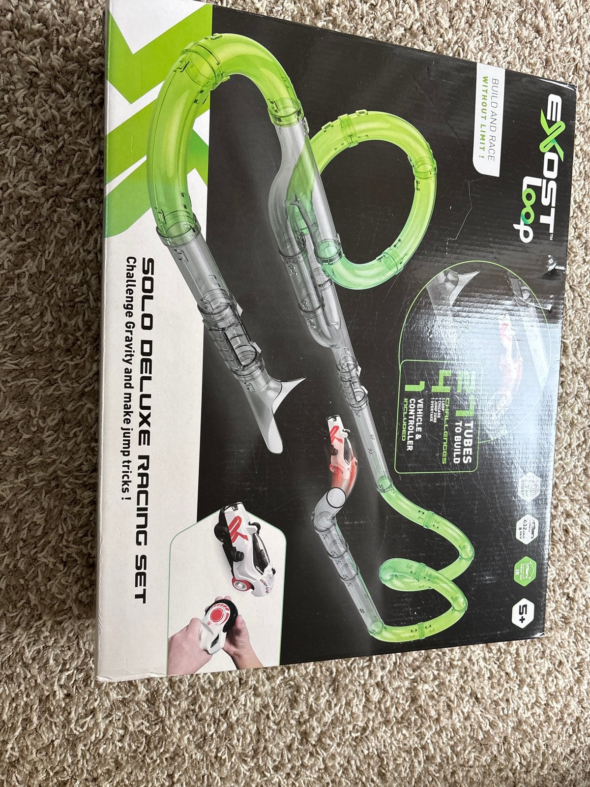 Exost Loop Solo Deluxe Racing Set - Racebaan met looping, Overige merken, Racebaan, Ophalen of Verzenden, Zo goed als nieuw