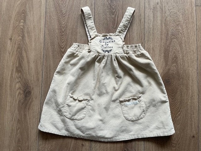 Beige corduroy overgooier jurk maat 86 Inscene, Meisje, Jurkje of Rokje, Ophalen of Verzenden, Zo goed als nieuw