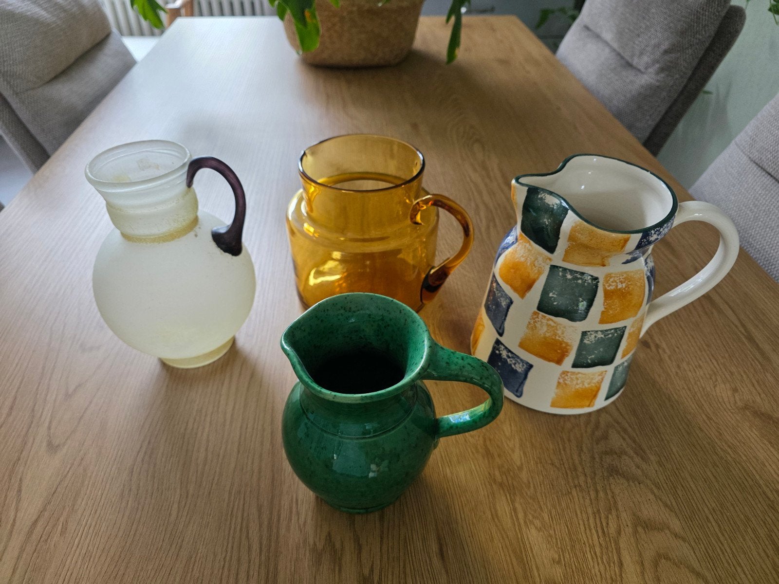 Set van 4 vintage kannen - Glas en Keramiek, Ophalen
