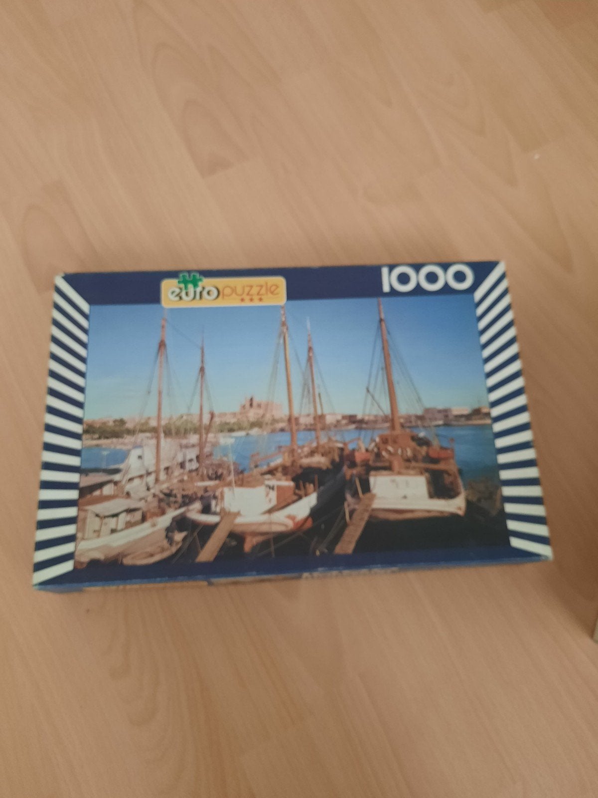 Euro Puzzle 1000 stukjes - Havenzicht met boten, Ophalen of Verzenden, 500 t/m 1500 stukjes, Gebruikt, Legpuzzel