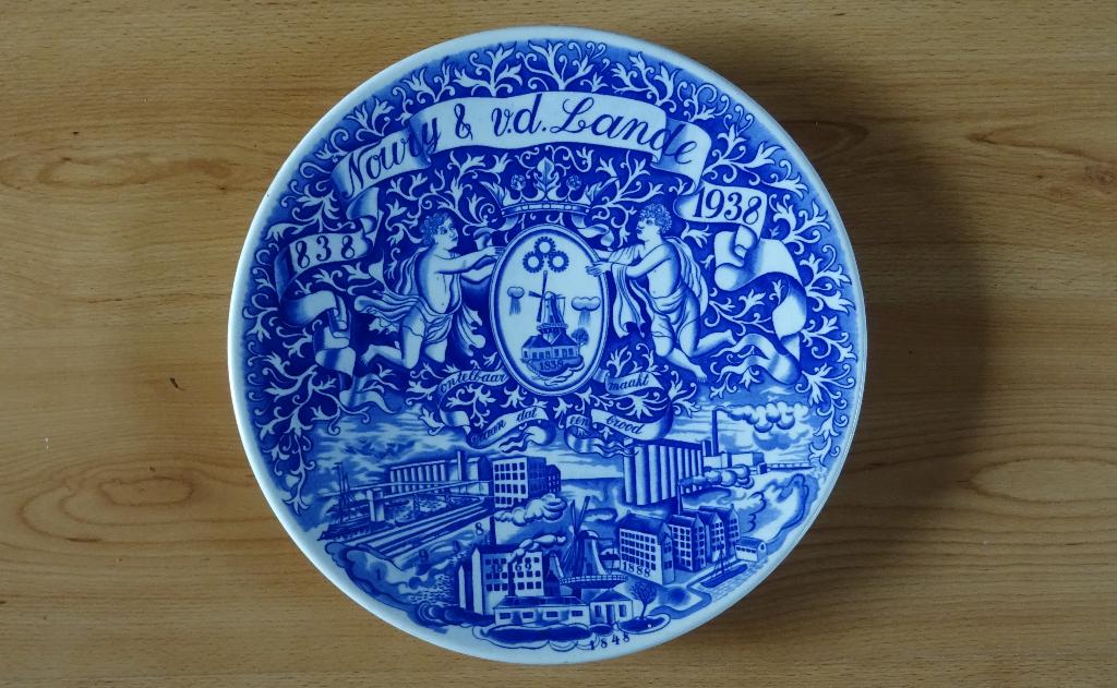 Gedenkbord Noury & v.d. Lande 1838 - 1938, Antiek en Kunst, Ophalen of Verzenden