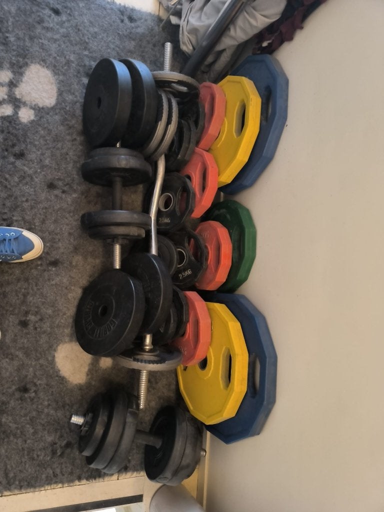 Olympics Bar 180kg / Squat Rack and Bench, Ophalen, Zo goed als nieuw, Benen, Overige typen