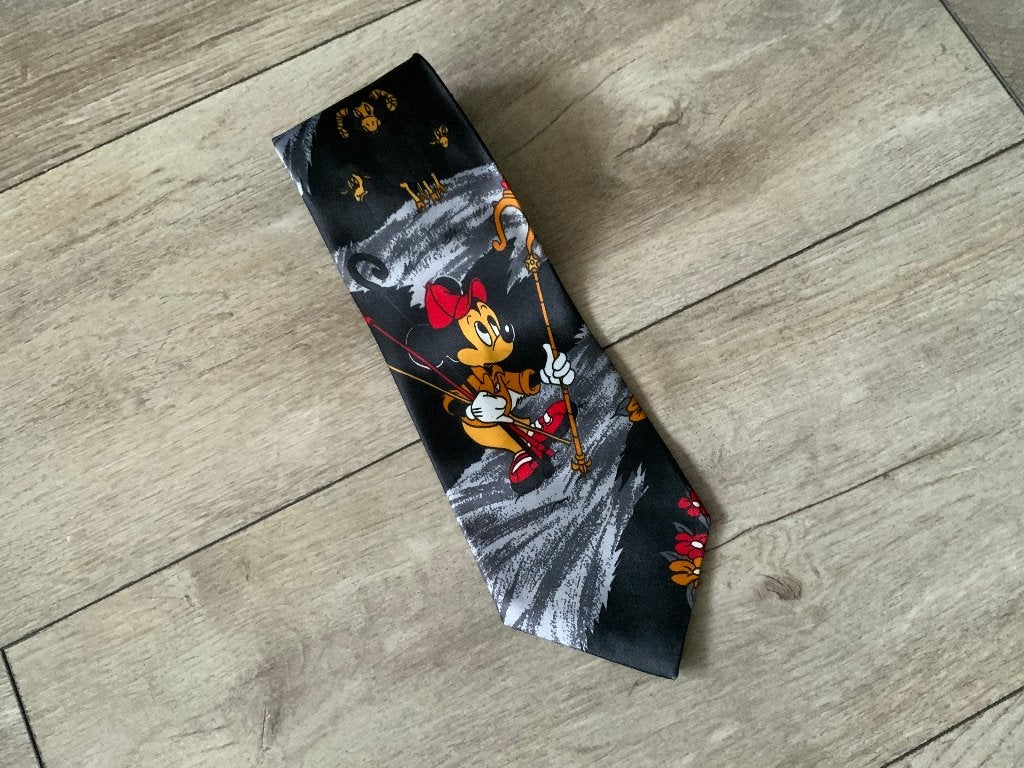 Retro Disney Mickey Mouse Stropdas, Ophalen of Verzenden, Mickey Mouse, Zo goed als nieuw, Kleding of Textiel