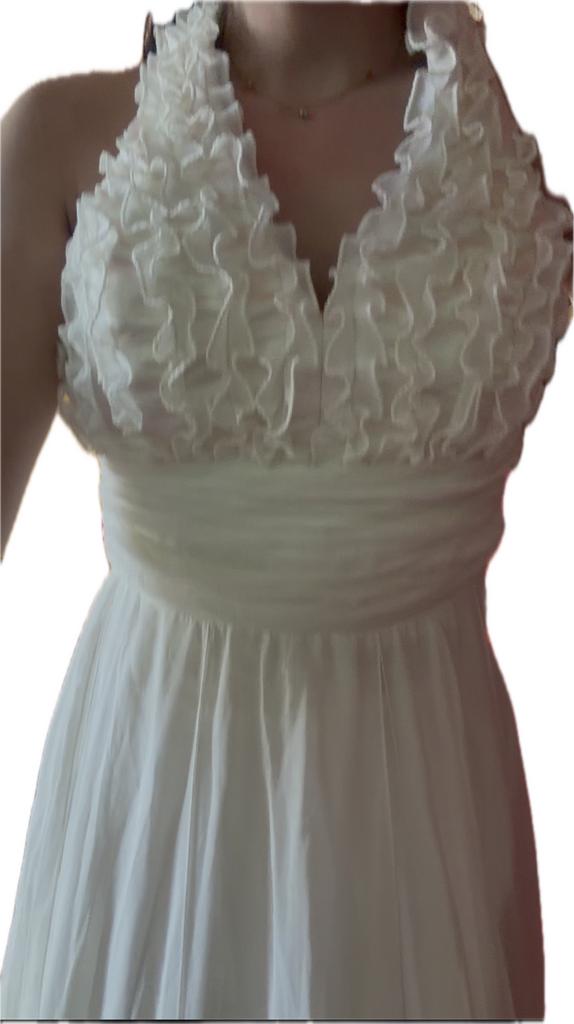Elegante Witte Galajurk / Avondjurk Maat S, Galajurk, Wit, Ophalen of Verzenden, Zo goed als nieuw