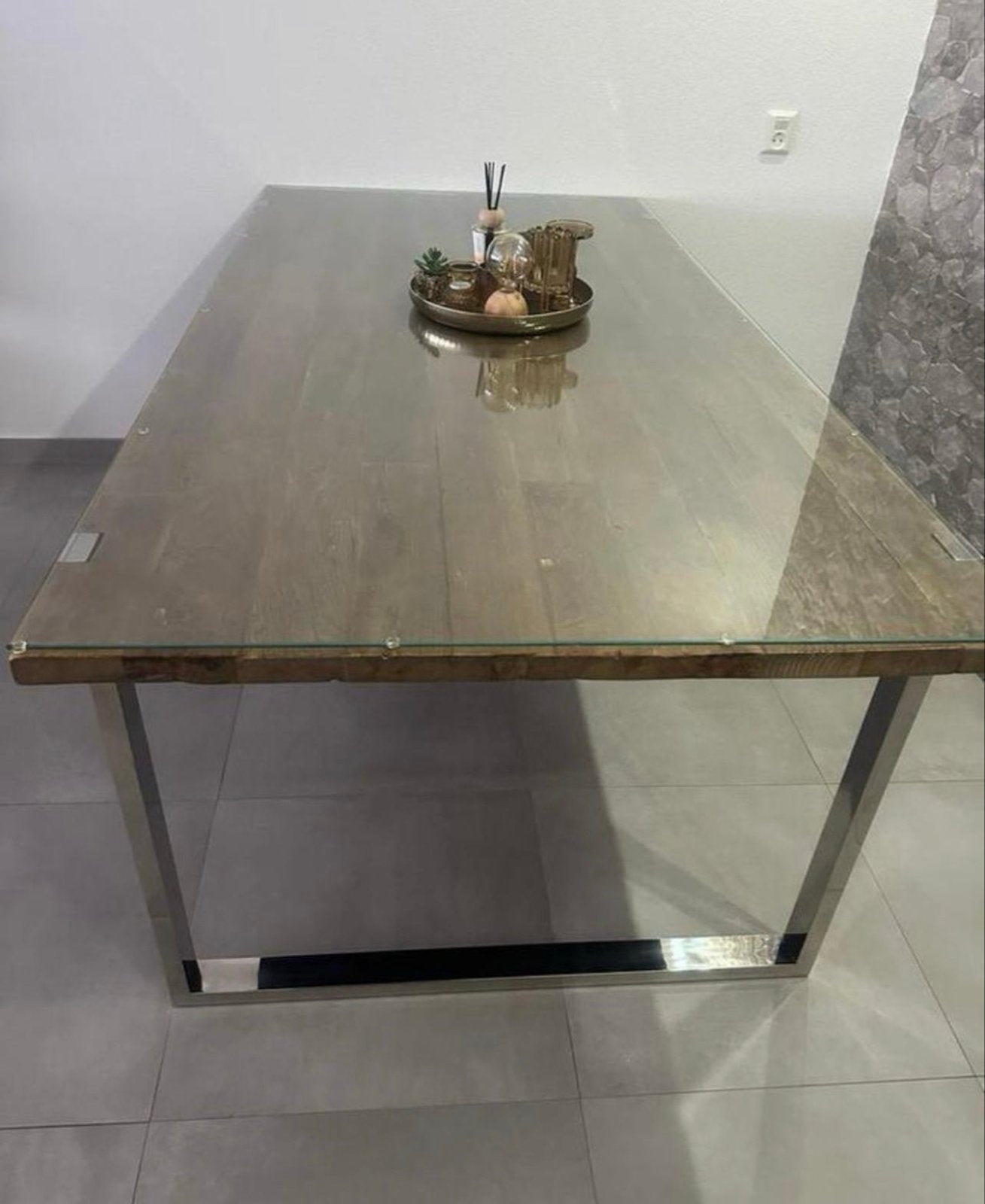 Richmond Eettafel 200x90 cm - Zonder Glasplaat, Ophalen, Gebruikt, 50 tot 100 cm, Vijf personen of meer