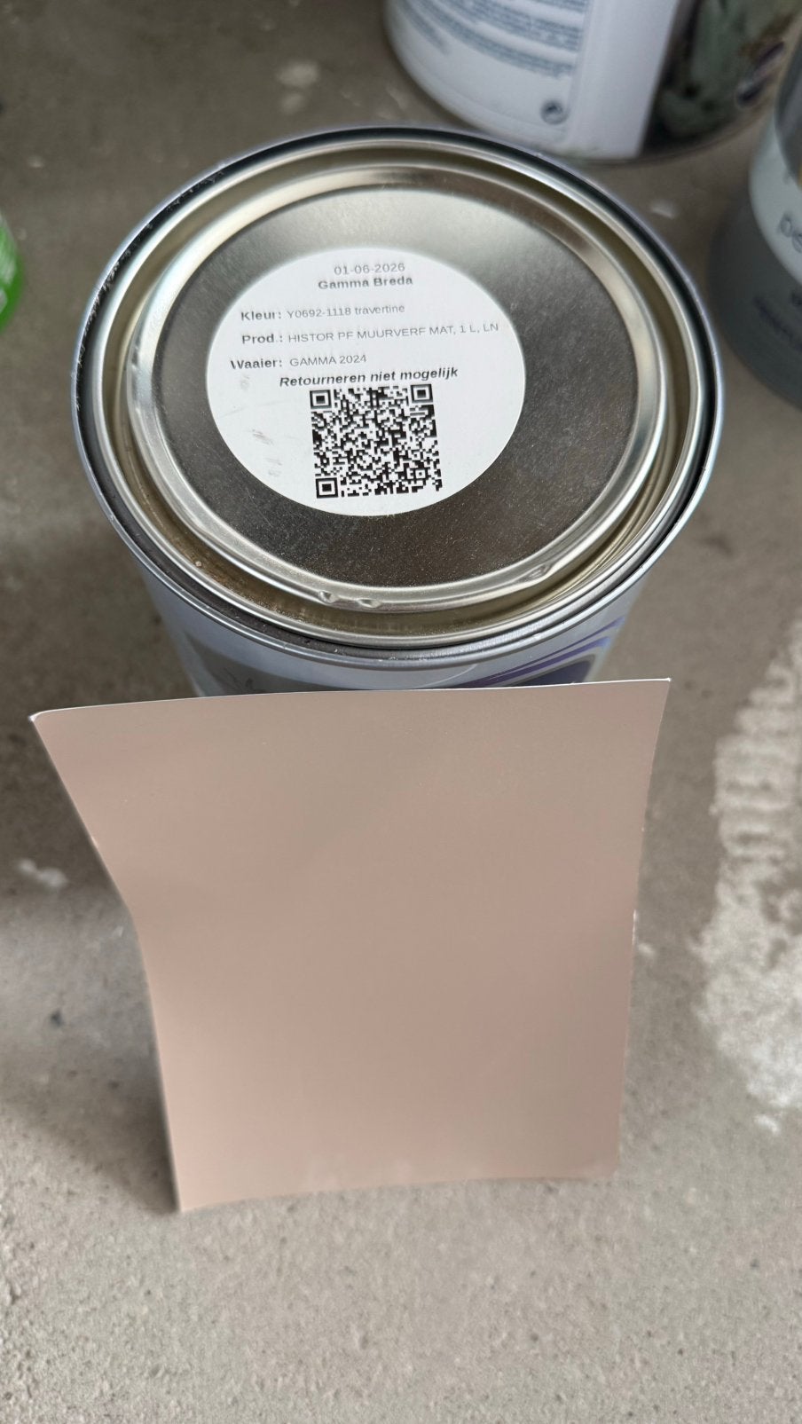 Histor muurverf mat 1 liter (Travertine), Beige, Nieuw, Ophalen of Verzenden, Verf