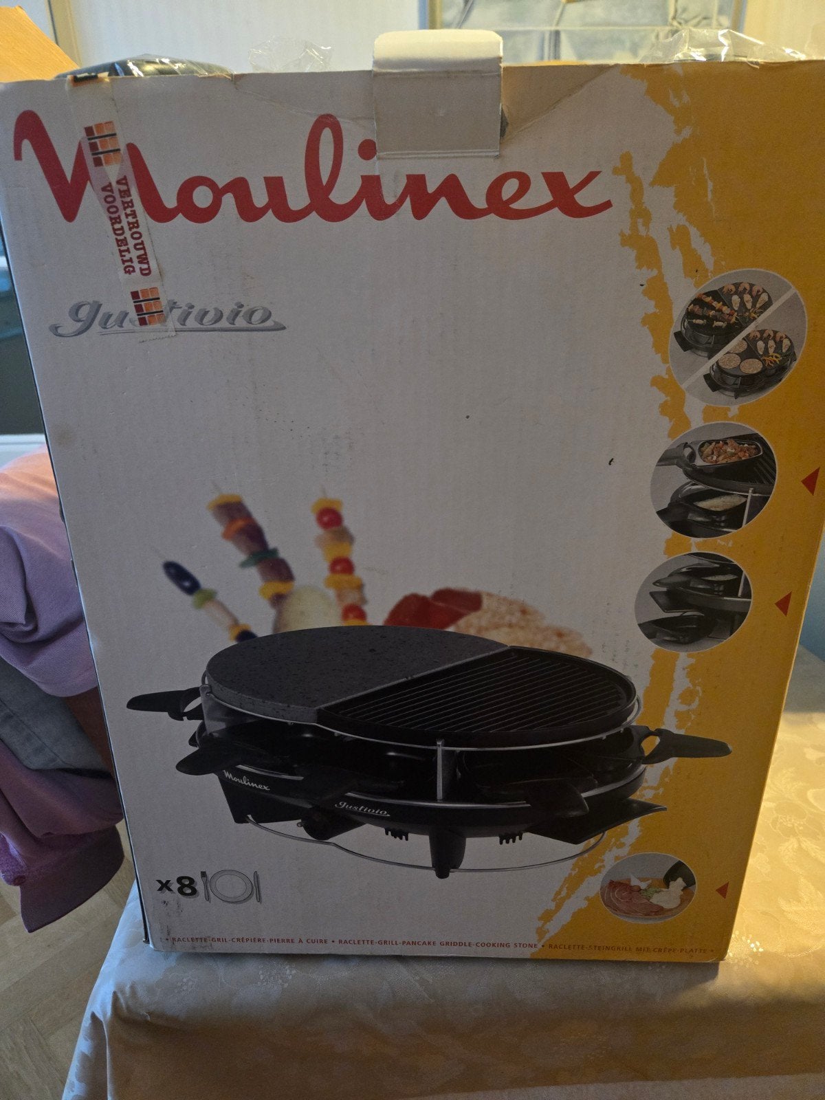 Moulinex Gustivio Raclette Grill - Nieuwstaat, 8 Personen, Ophalen of Verzenden, Zo goed als nieuw