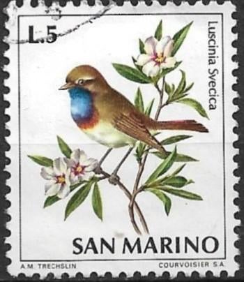 San Marino 1972 mi.1007 vogel BLAUWBORST, Verzenden, Overige landen, Gestempeld