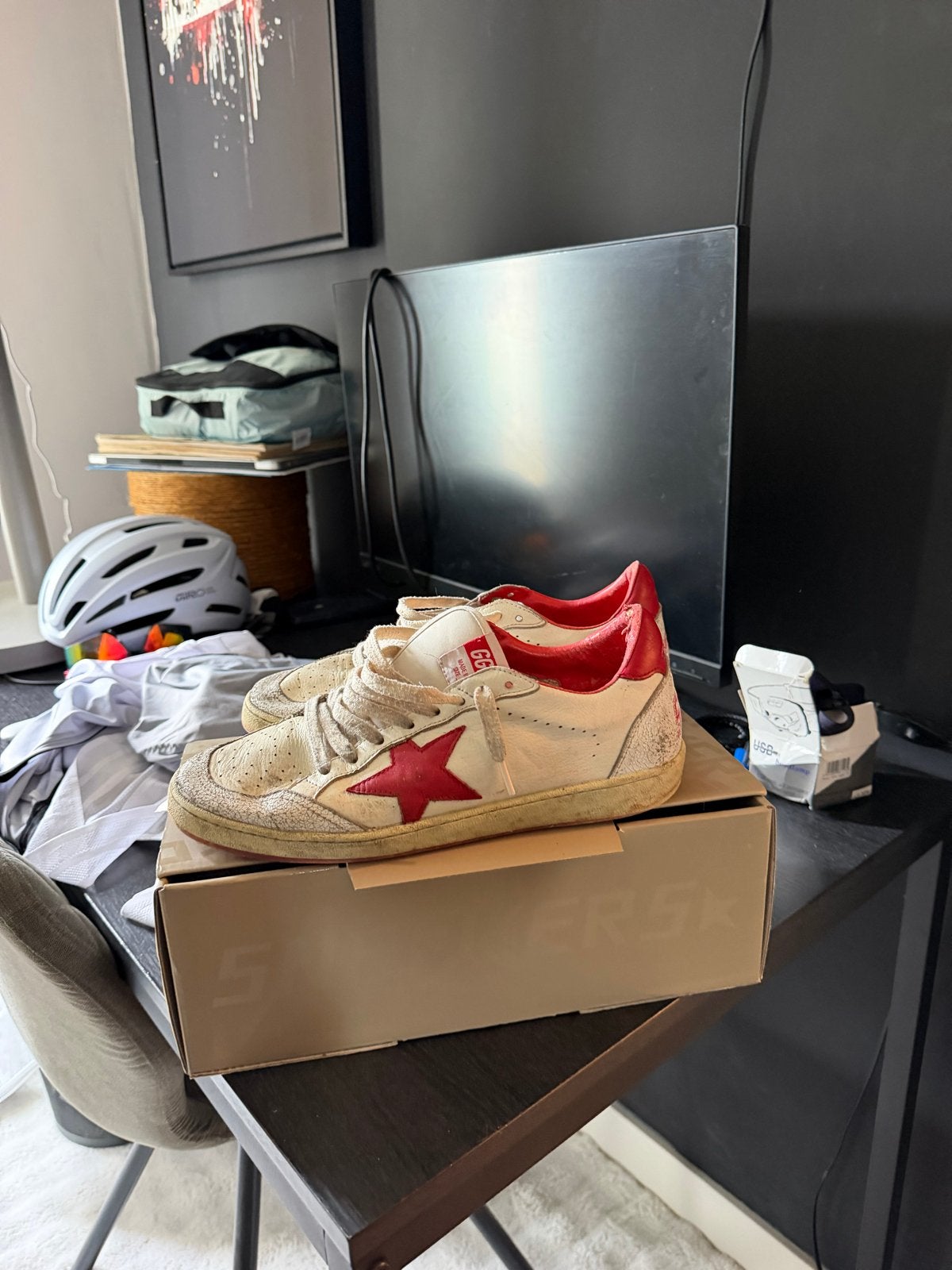 Golden Goose Ballstar sneakers maat 42 - grondig gereinigd, Ophalen of Verzenden, Gedragen, Wit, Sneakers of Gympen